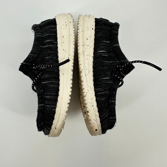 Hey Dude Wally Toddler Stretch Black White Slip On Lightweight Sneaker K7 - Picture 5 of 11